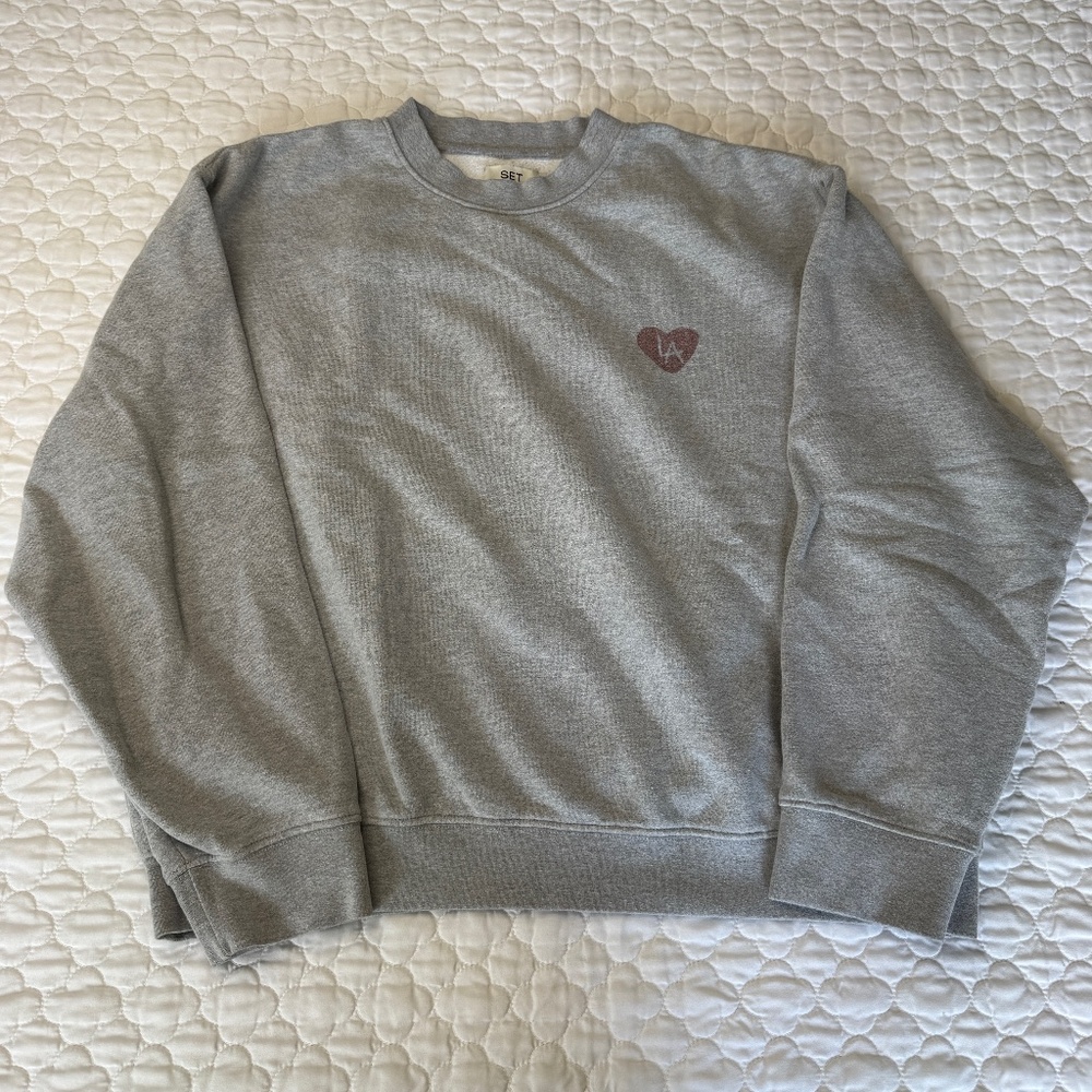SET Heart LA Los Angeles Loves You Crew Sweatshirt Women's Large